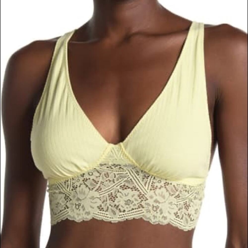 Intimately By Free People Teegan Lace Trim Bralette Daybreak Yellow Size Medium